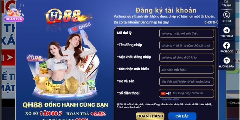 Hướng dẫn chi tiết cách đăng ký QH88 chỉ trong 1 phút