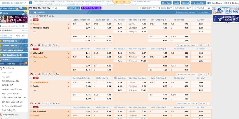 Các sảnh chơi uy tín trong chuyên mục thể thao QH88