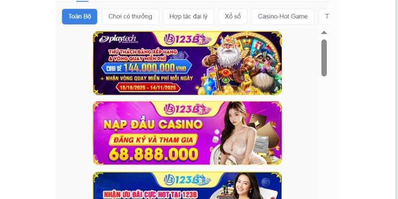 Ưu đãi giá trị và khuyến mãi nổi bật đang áp dụng tại 123B